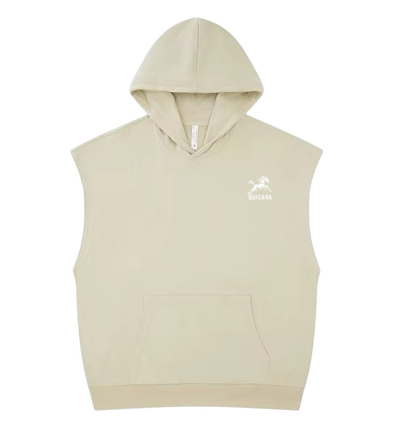 Sweat sans manches à capuche gris Edelweiss