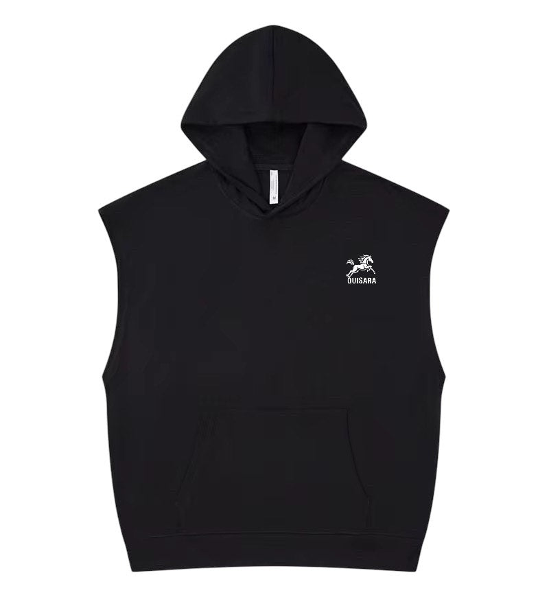 Sweat sans manches à capuche noir